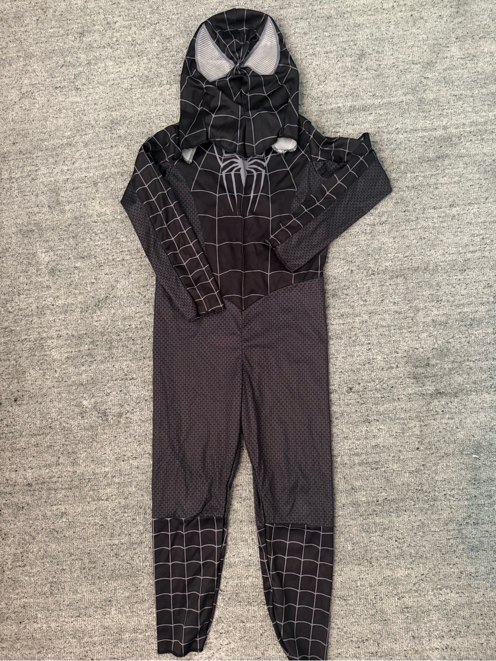 Black Spider Kid's Costume Hooded Jumpsuit